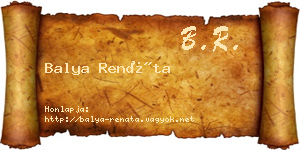 Balya Renáta névjegykártya